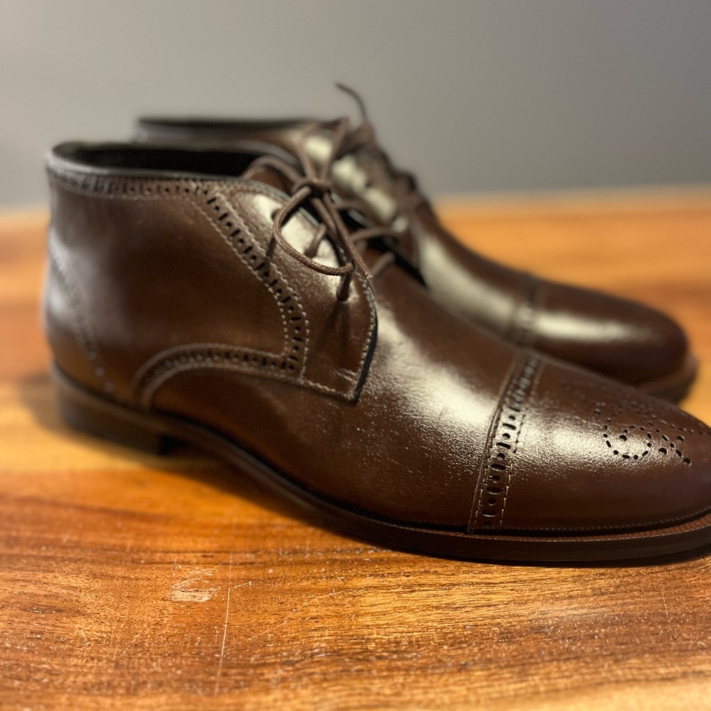 MARC JOSEPH NEW YORK mens Genuine Leather Gold Collection Dress Ankle Boots